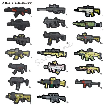

Q version of the weapon armband 81 type plastic rubber stamp camouflage Tactical Morale Patches Army Embroidery Patches