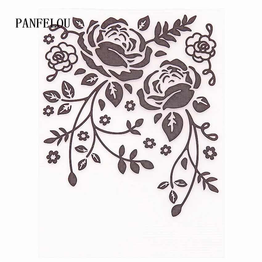 

PANFELOU Rose dance Embossing folders Plastic For Scrapbooking DIY Template Fondant Cake Photo Album Card Making