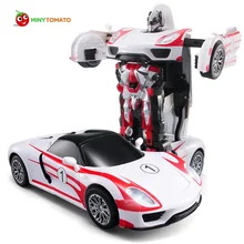 Free Shipping Racing Car Models Deformation Robot Transformation Remote Control RC Car Toys for Children Christmas Gift TT672