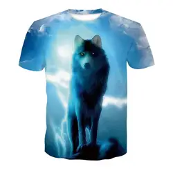 Мужская футболка 3d футболка homme летняя футболка с коротким рукавом с принтом волка и животных топы Мужские Забавные футболки camiseta masculina