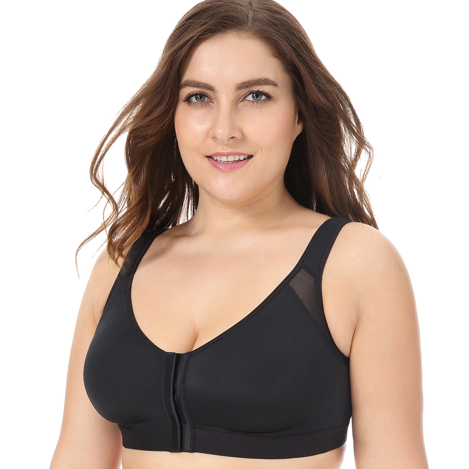 Бюстгальтер для женщин черный белый бежевый размеры 34 40 B C D DD|bra black|posture brafront closure |
