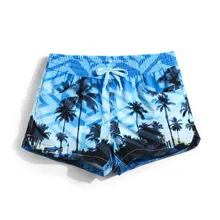 Разбрызгиватель-доказательство стрейч пляжные брюки из быстросохнущего большого размера со средней посадкой для отдыха шорты с принтом на плоской подошве рогами для плавания Мужские Шорты для купания