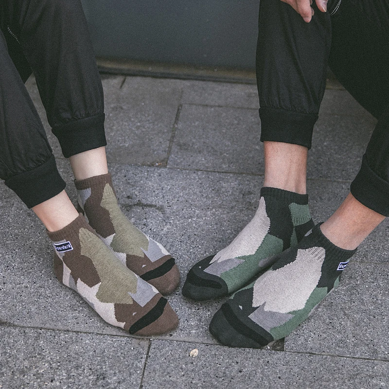 

Hip-hop Style Camouflage Pattern Personality Funny Socks Spring summer Breathable Elasticity Pure Cotton Couples Ankle Socks