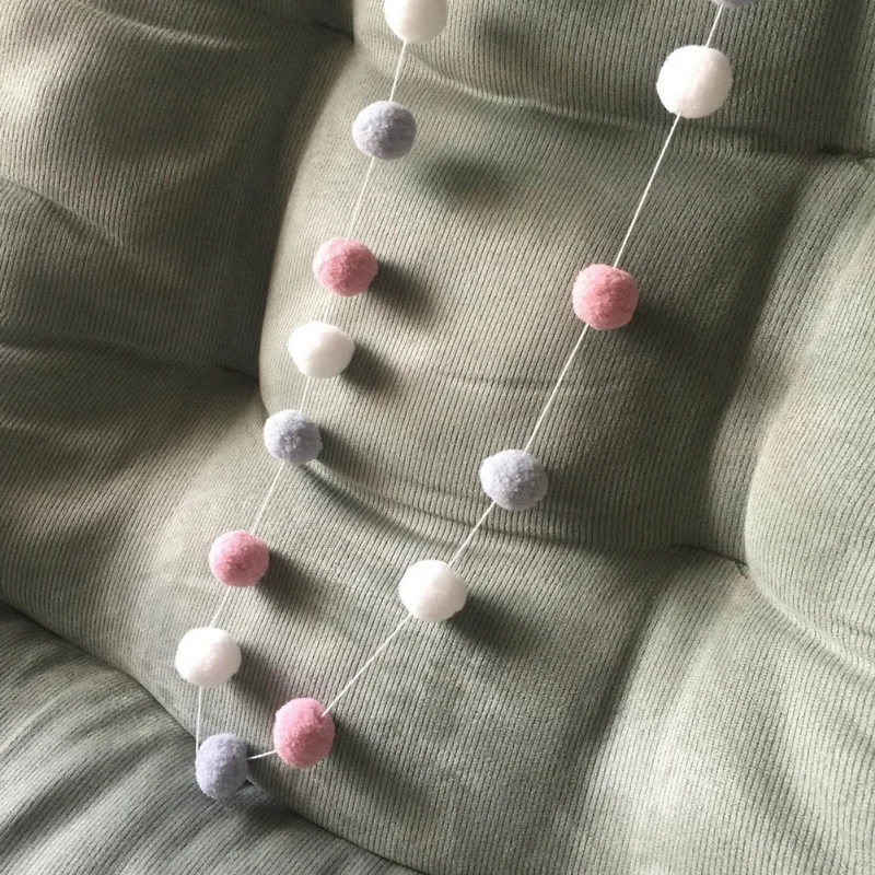 30 piezas DIY bolas de fieltro de lana 2 cm hecho a mano niños habitación decoración colgante guardería Pom Garland mejores regalos adorno para habitación de niños