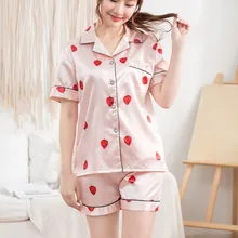 Свободные сексуальные ночные рубашки женские сорочки хлопок свежие простые женские пижамы с принтом Ночное белье 2 шт набор