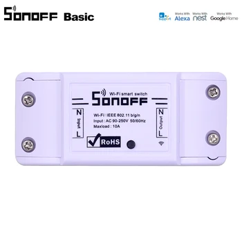 

10PCS Itead Sonoff Basic Wifi Switch Wireless Remote DIY Automatic Smart Home Automation Relay Module Controller Work with Alexa