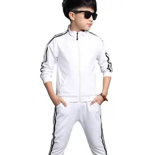 Детская одежда; Новинка года; сезон весна-осень; однотонная Спортивная одежда для мальчиков и девочек; два костюма; одежда с длинными рукавами