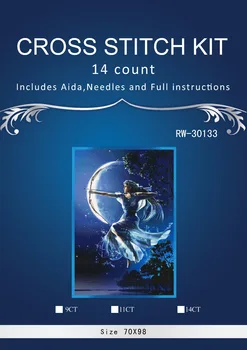 

Moonlight Woman Archer, Counted Cross Stitch 1 4thCT Cross Stitch Sets Wholesale cartoon Cross-stitch Kits Embroidery