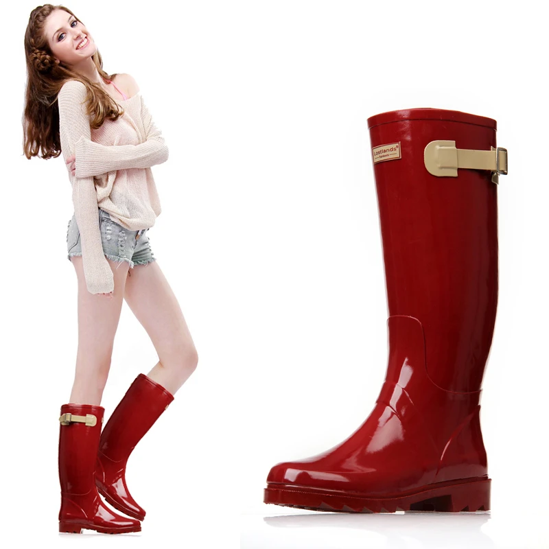 red rubber boots womens