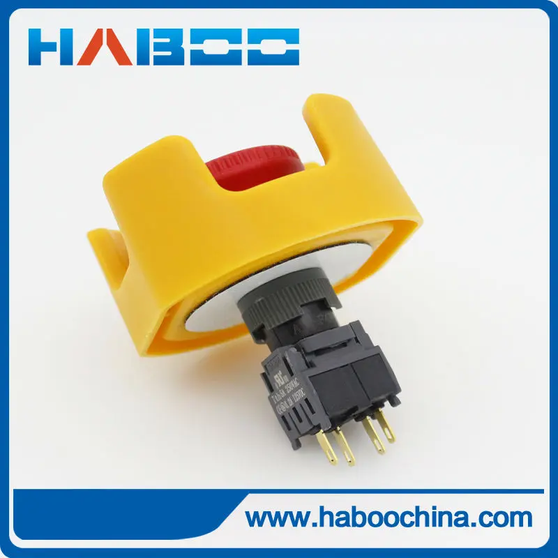 

2PCS PACKING dia.16mmemergency stop switch with protection cover 1NO+1NC 5A 250V