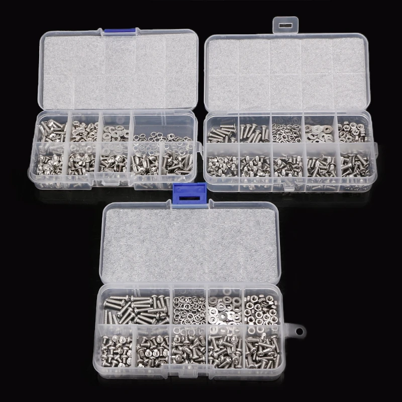 

300Pcs/set M3 Nuts Stainless Steel Cross Screw Bolt Nut Woodworking Tools Fastener Hardware Screw Kit