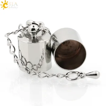 

CSJA 10sets Silver Color Jewelry Findings Accessories Set Necklace Bracelet Connector for 5mm Cord End Cap Lobster Clasp E171