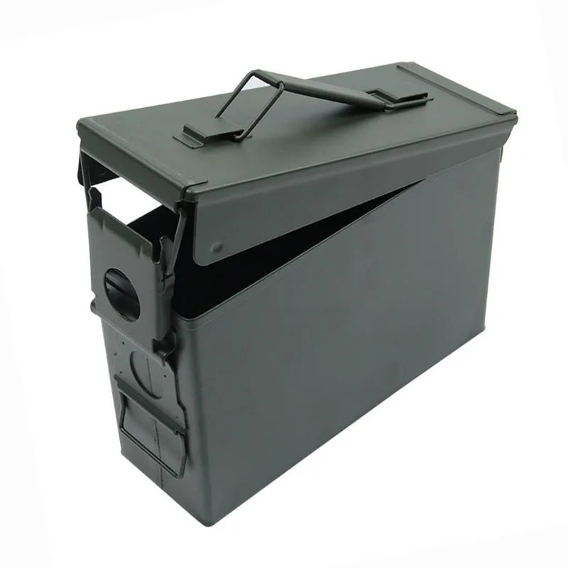30 Cal Metal Ammo Case Can Military and Army Solid Steel Waterproof Holder Box for Long-Term Gun Ammo Storage Stackable image_0