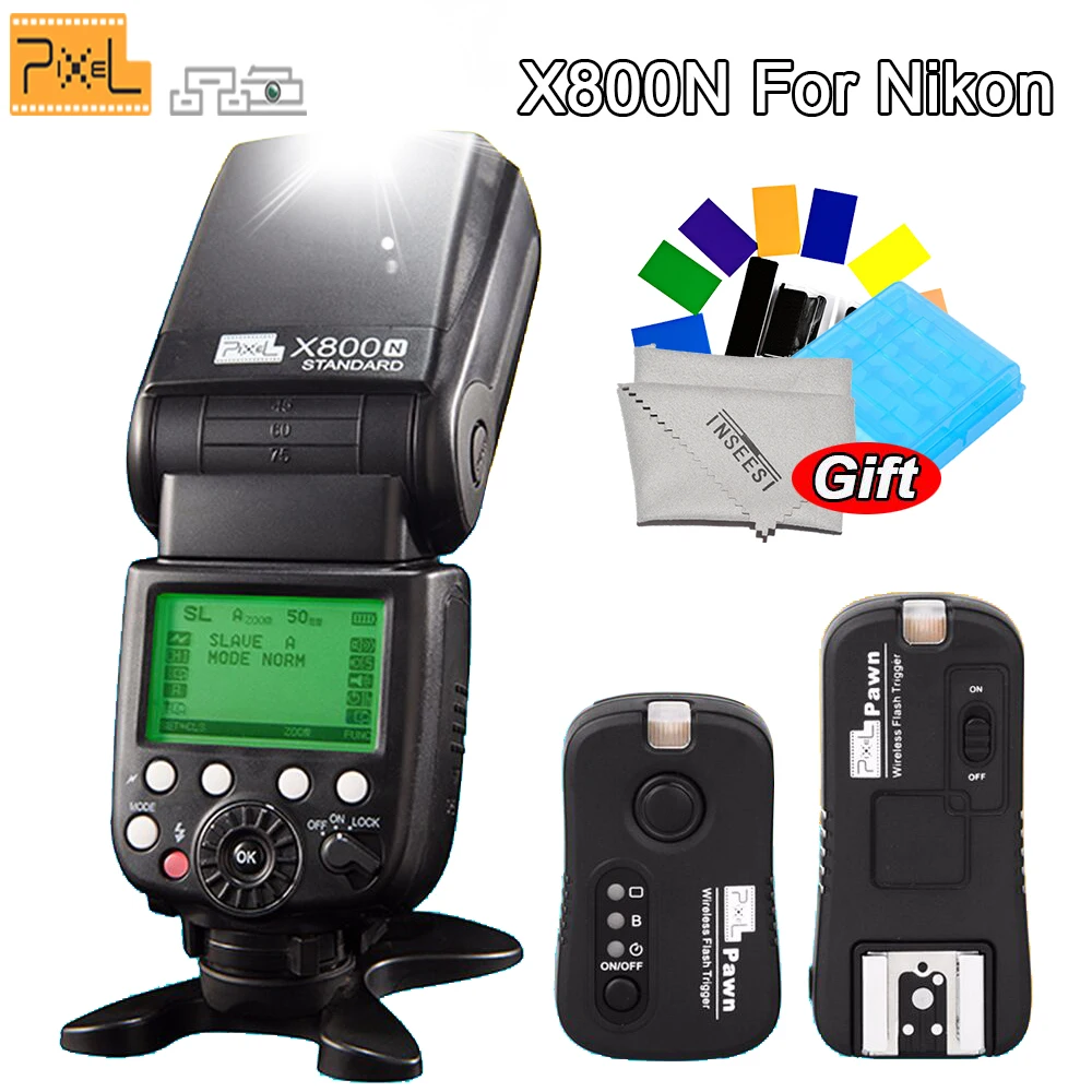 PIXEL X800N Беспроводная вспышка i TTL HSS Flash + Pixel Trigger TF 362 для Nikon d3100 d7100 d90 d5300 d3200 d610 d7200|pixel
