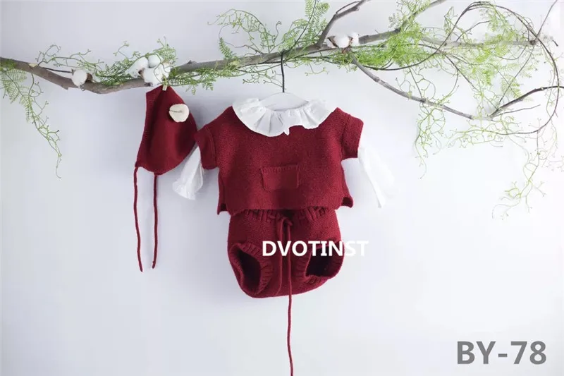 Dvotinst/реквизит для маленьких девочек; вязаное кружевное платье; комплект одежды; аксессуары для фотосессии