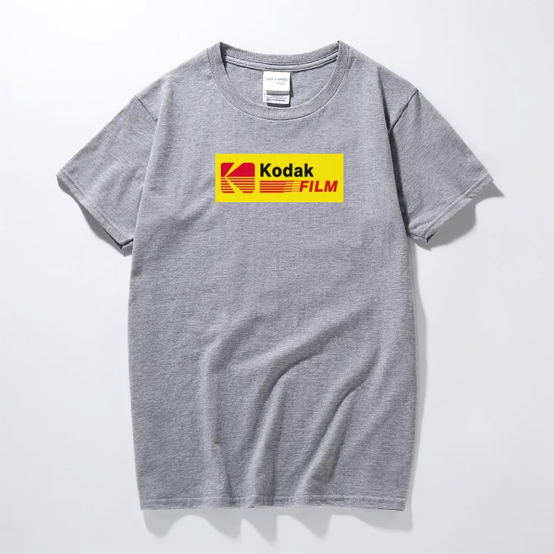 RAEEK Летняя мужская и женская футболка INS Корейская ретро свободная футболка с надписью Kodak с коротким рукавом KODAK хлопковая футболка