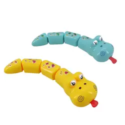 Лидер продаж Детей Пластик нарисованная Змея Заводной ветер милые детские забавные игрушки