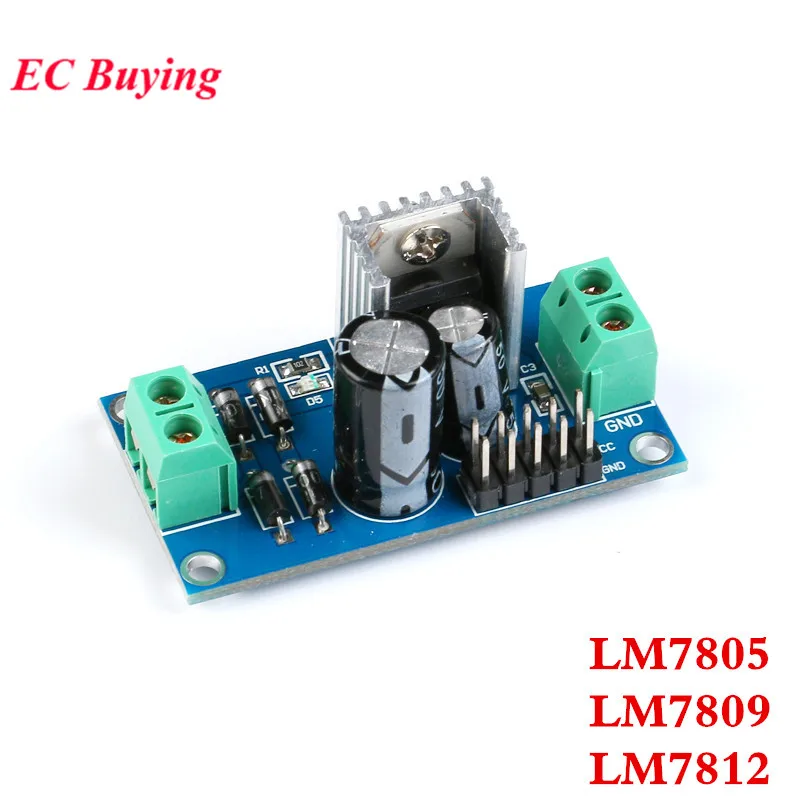 LM7805 LM7809 LM7812 AC-DC модуль источника питания переменного тока в постоянный три