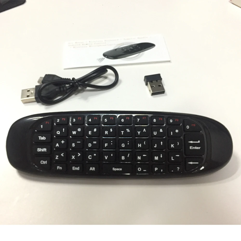 

C120 Gyroscope Fly Air Mouse 6 Axis Sensor 2.4GHz Wireless Rechargeable Gaming Keyboard Remote Control For Android TV Box PC