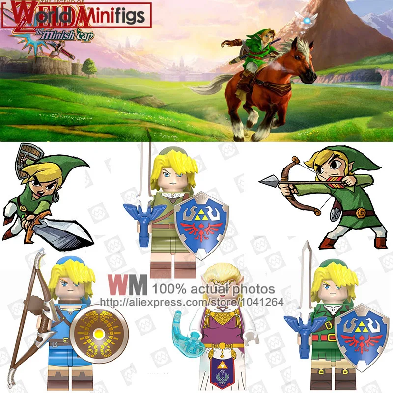 

4 PCS/LOT The Legend of Zelda Princess Legoings Link Game Figures Brick Model Anime Set Building Blocks Toys For Children Gifts