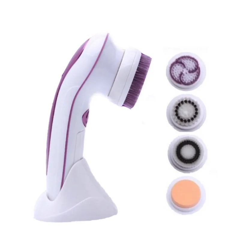 4 in 1 Electric Facial Cleanser 2 Speed Rotary Cosmetic Brush Spin Face Cleaning Brush For Skin