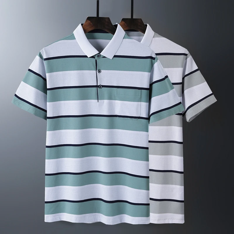 

Polo shirt men Striped Contrast Color polos homme soft material classical design polos para hombre ASIAN SIZE M-3XL