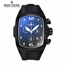 Reef Tiger Brand Chronograph Sport font b Watches b font Men Date Design Rubber Strap Luminous
