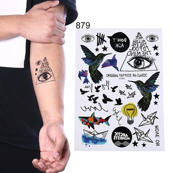 

1Pcs Crystal Body Art arm Neck Waist Tattoo Waterproof Tattoo Decals Black Diamond Temporary Tattoo Sticker Body Decoration