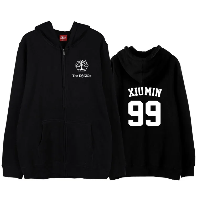 Толстовка на молнии Kpop exo elyxion флисовая толстовка унисекс с принтом|hoodie jacket|kpop