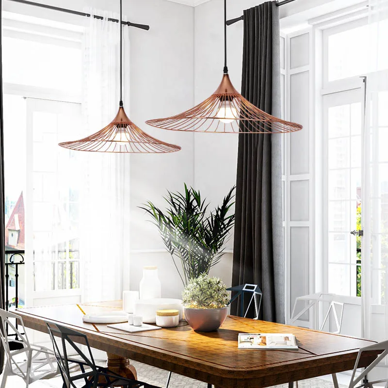 

Modern Personality Vertigo Pendant Light Pink Creative Decorative Iron Forged LED E27 Parlor Home Decoration Hanging Lighting