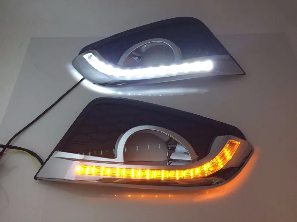 

Qirun led drl daytime running light for Chevrolet Captiva 2015-2017 with yellow turn signal and wireless control