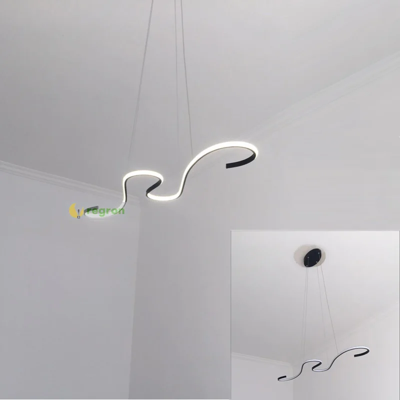 

Modern led curve Pendant Light Earthworm lamp for dining room lights led strip office lamp hanging lights bedroom home lighting