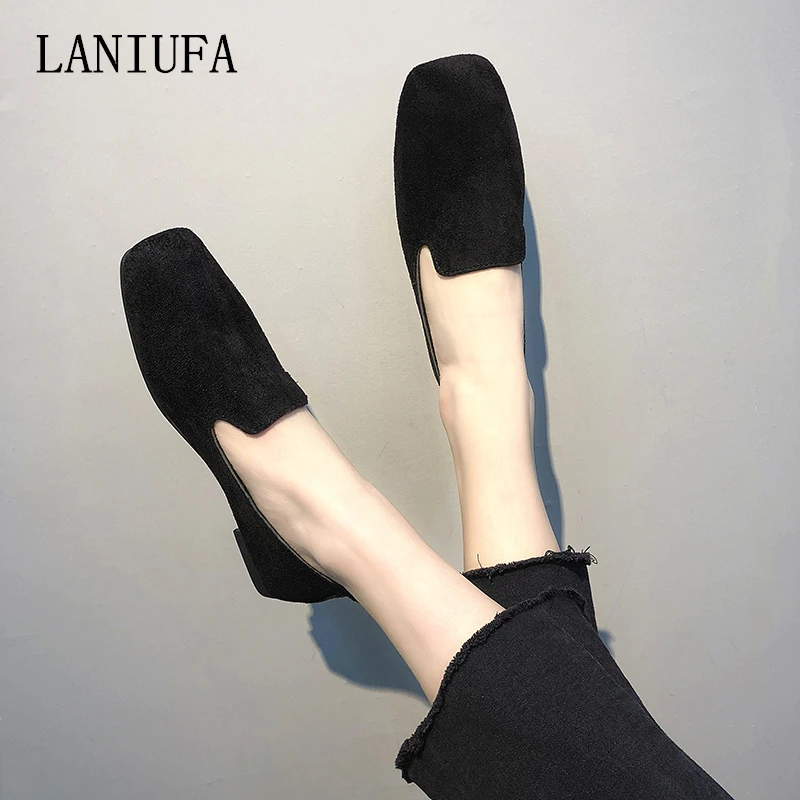 

Plus Size 35-40 Women flats shoes women Casual Comfortable Square Toe Slip-on Oxfords boat Ballet Flats shoes mujer zapatos #163
