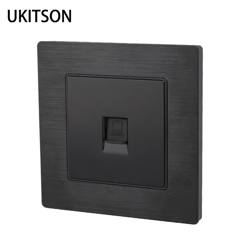Black color RJ45 wall outlet pic 6