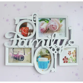 

Hot White Family Multi Photo Frame Picture Holder Home Decor DIY Room Wall Hanging Sweet Lover Gifts 5 Frame Home Decoration
