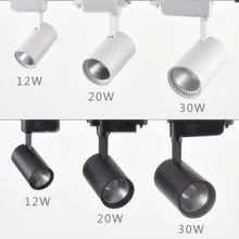 COB светодиодный светильник 12 Вт 20 Вт 30 Вт алюминиевый потолочный рельсовый светильник для магазина одежды и обуви AC220V Точечный светильник s