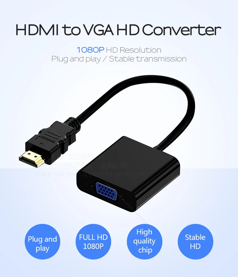 AUN HDMI к VGA адаптер Мужской к Famale конвертер адаптер для ПК, проектор, опционально с аудио