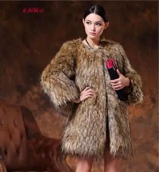 

2018 new high-end temperament imitation fur coat Raccoon Dog Fur Korean version of the Slim fashion street ladies fur