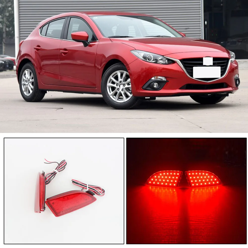 CAPQX для хэтчбека Mazda 3 Axela 2013 2016 2 Demio 2015 Светодиодный отражатель заднего бампера