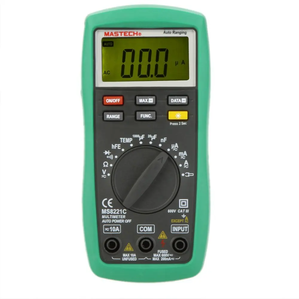 MS8221C Mastech Digital Multimeter Autoranging 2000 Counts Temperatur Profi 