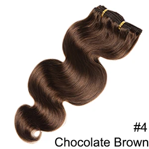 Doreen 90 г до 120 г волнистые бразильские волосы remy#1# 1B#2#4#8 на заколках для наращивания волос 16-22 человеческих волос на зажимах - Цвет: #4