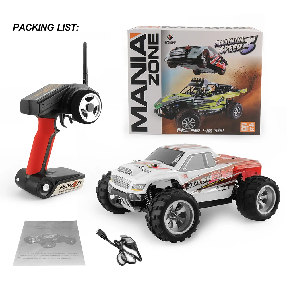 

Rc Car 1/16 Upgrade Version High Speed 70km/h 2.4G RC Car 4W Wltoys A979-B Radio Controlled Machines oyuncak Toys For Children