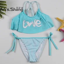 От 2 до 12 лет купальник для девочки, детская одежда для плавания Falbala для девочек-подростков; купальник-бикини из двух предметов для детей Купальник для маленьких девочек, ванный комплект