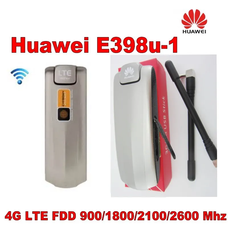 Открыл Huawei E398 E398u-1 Cat3 100 Мбит/с 4 г LTE FDD 900/1800/2100/2600 мГц Беспроводной модем плюс 2 шт. антенны мобильного широкополосного доступа