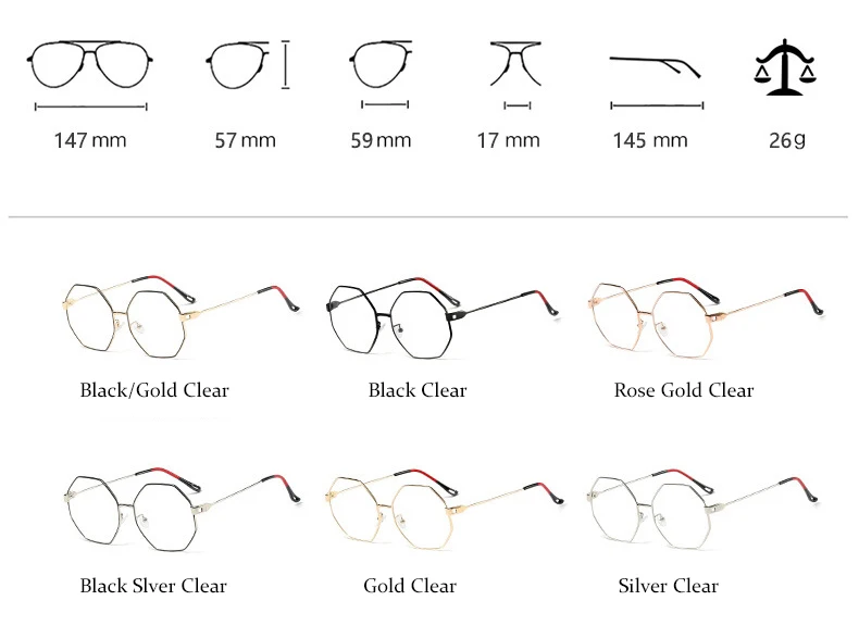 vintage glasses frame women black high quality Polygon eyeglasses Brand Metal Frame optical ladies spectacles frames