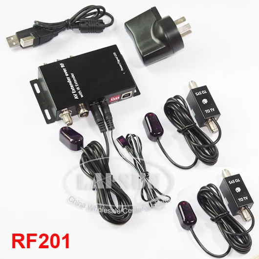 RF101 RF201 RF301 Композитный RCA AV ТВ к RF коаксиальный комплект передатчика+ RF& ИК удлинитель повторитель сигнала с Излучатель и приемник дистанционного Управление