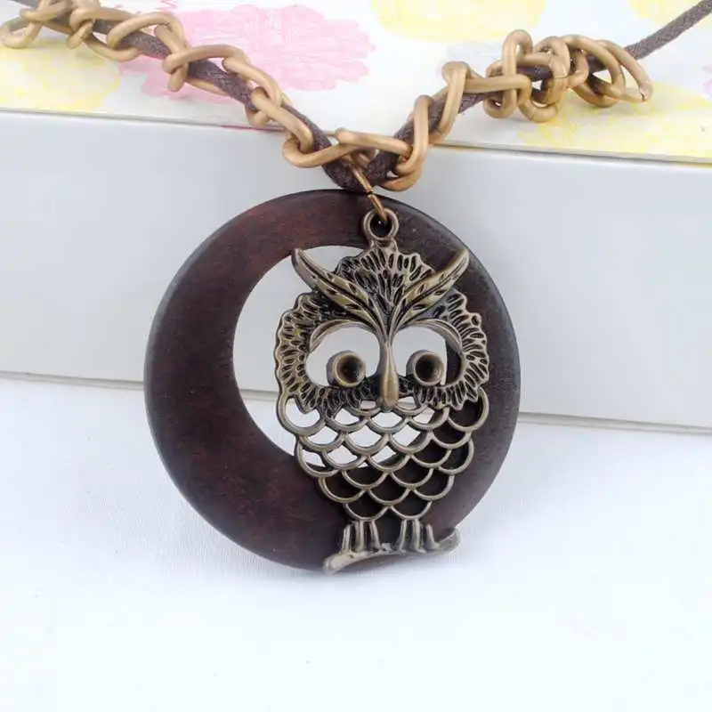 Винтажное ожерелье цепочка с подвеской в виде совы|rope chain necklace|chain necklaceowl pendant |