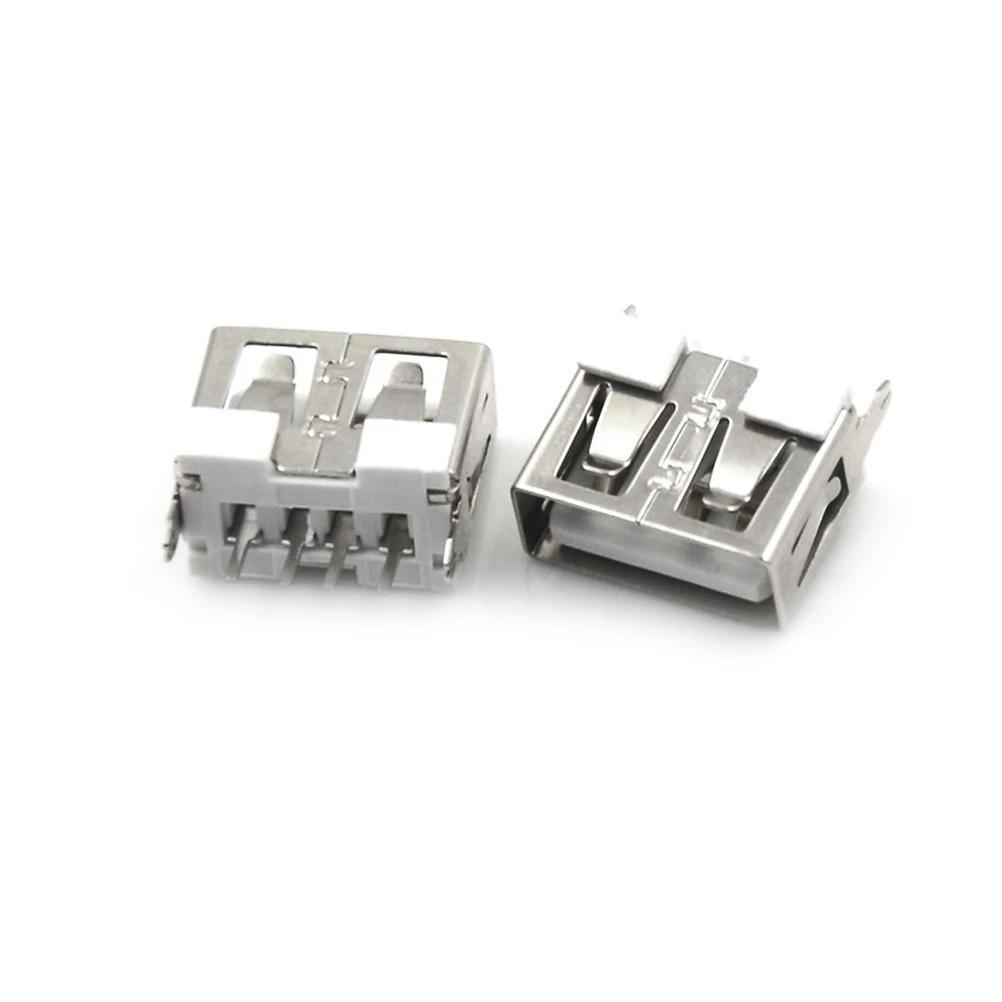 

20Pcs USB 2.0 4pins A Female Solder Jacks Connector PCB Socket USB-A type Vertical Durable