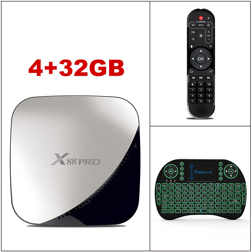 X88 pro Android 9,0 4G 32G Rockchip RK3318 4 ядра 2,4G и 5G Wifi 4K HDR телеприставка USB 3,0 Поддержка 3D кино Голосовое управление x88pro - Цвет: 4G32G add I8