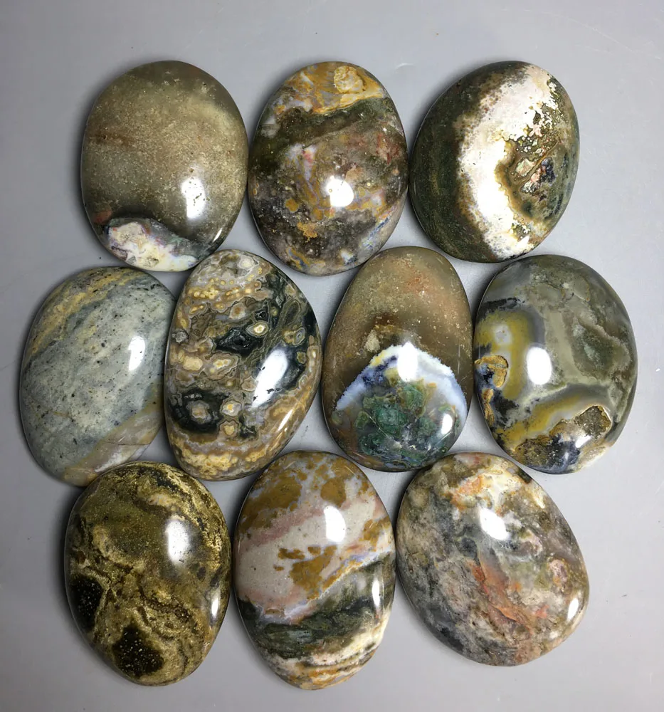 

1046g 10pcs High quality RARE NATURAL OCEAN JASPER QUARTZ egg ramadan gifts stone